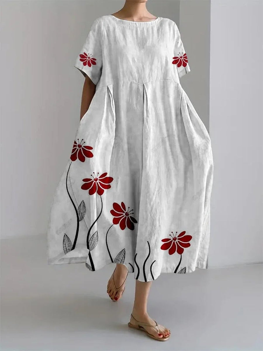 Mattie | Women's Floral Dress on a White or Pink Base