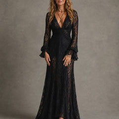 Karrie | Women's Plunge V-Neck Maxi Dress