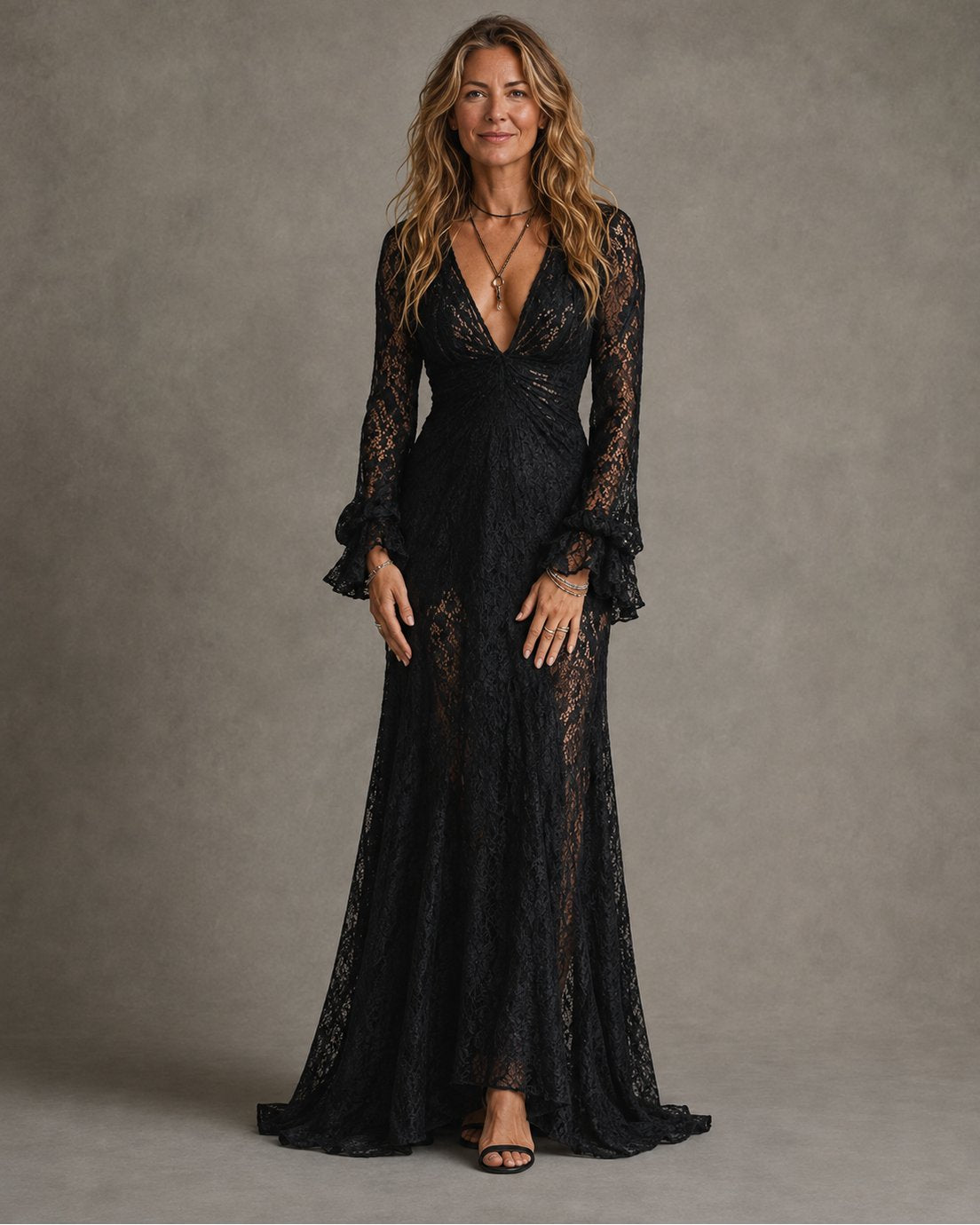 Karrie | Women's Plunge V-Neck Maxi Dress