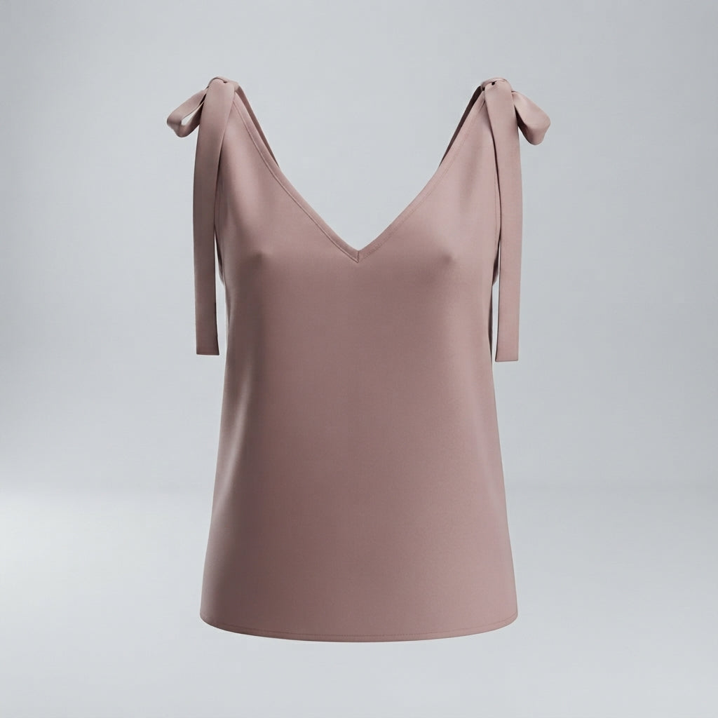 Freya Bennett | Women's Bow Tie-Up V-Neck Cami Top