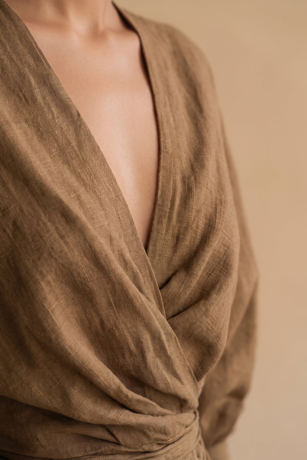 Kenya | Women's Linen-Look V-Neck Maxi Dress