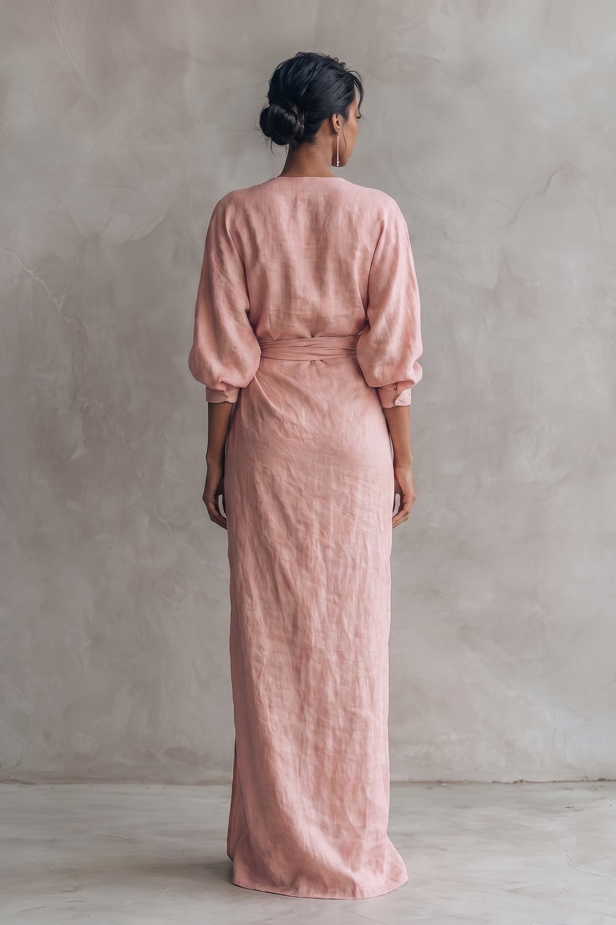 Kenya | Women's Linen-Look V-Neck Maxi Dress