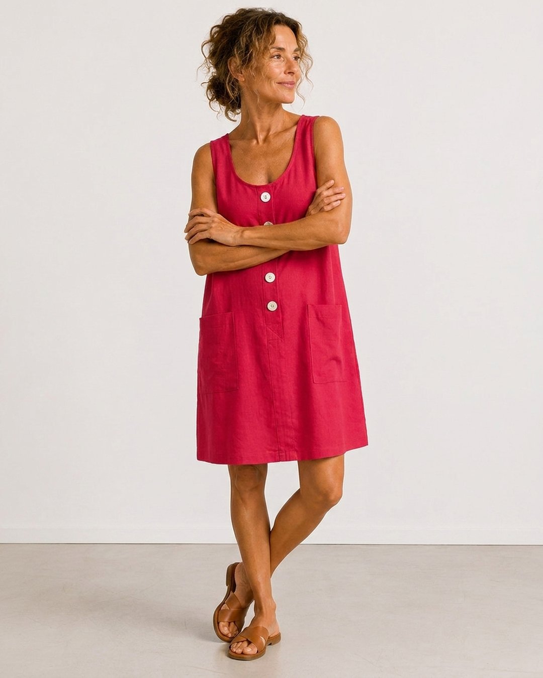 Doria | Women's Sleeveless Button-Front Mini Dress