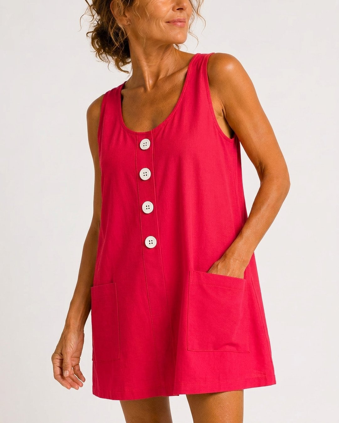 Doria | Women's Sleeveless Button-Front Mini Dress