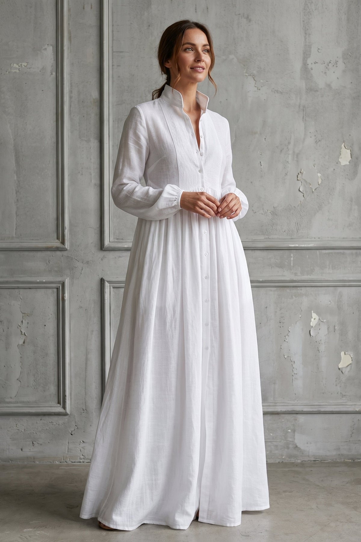 Lidia | Women's Patchwork Linen-Look Maxi Dress