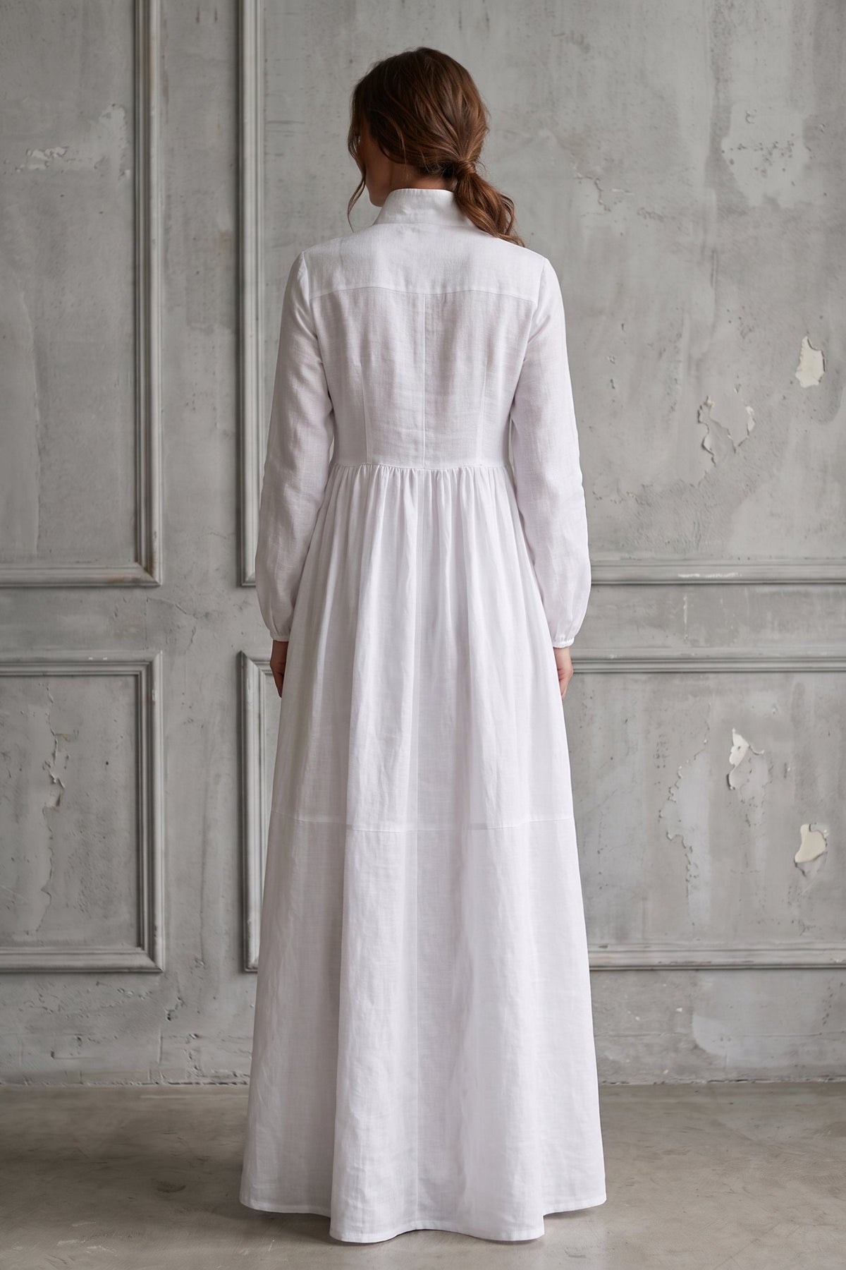Lidia | Women's Patchwork Linen-Look Maxi Dress