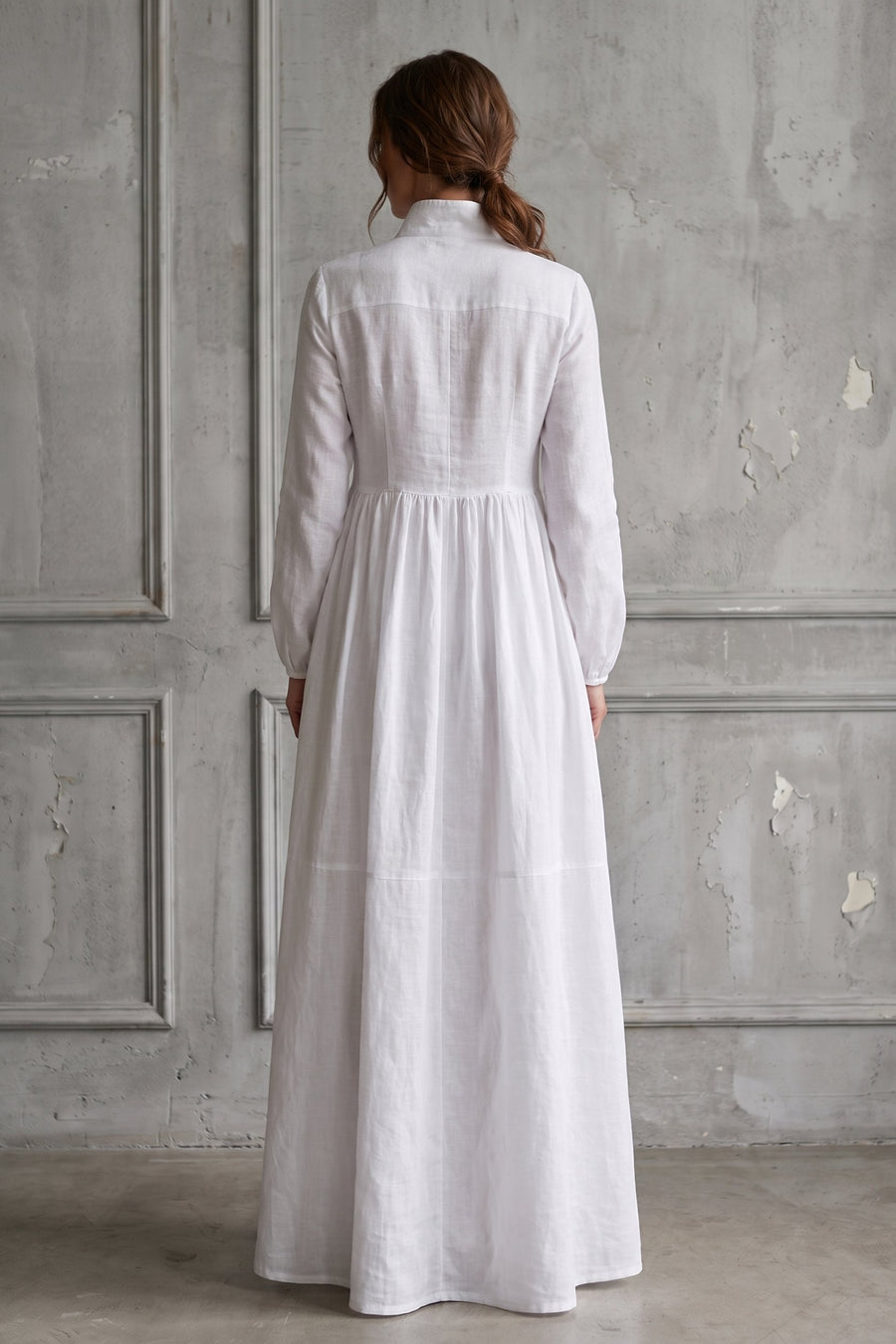 Lidia | Women's Patchwork Linen-Look Maxi Dress