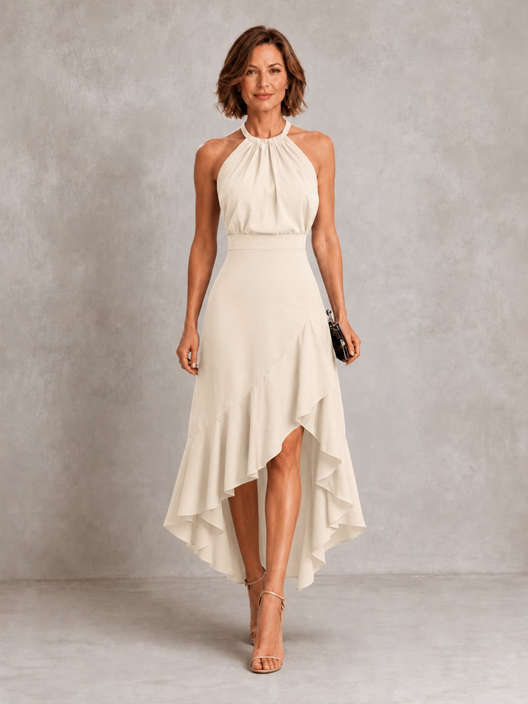 Concetta | Women's Tailored Midi Dress in Navy, White, Grey and Black