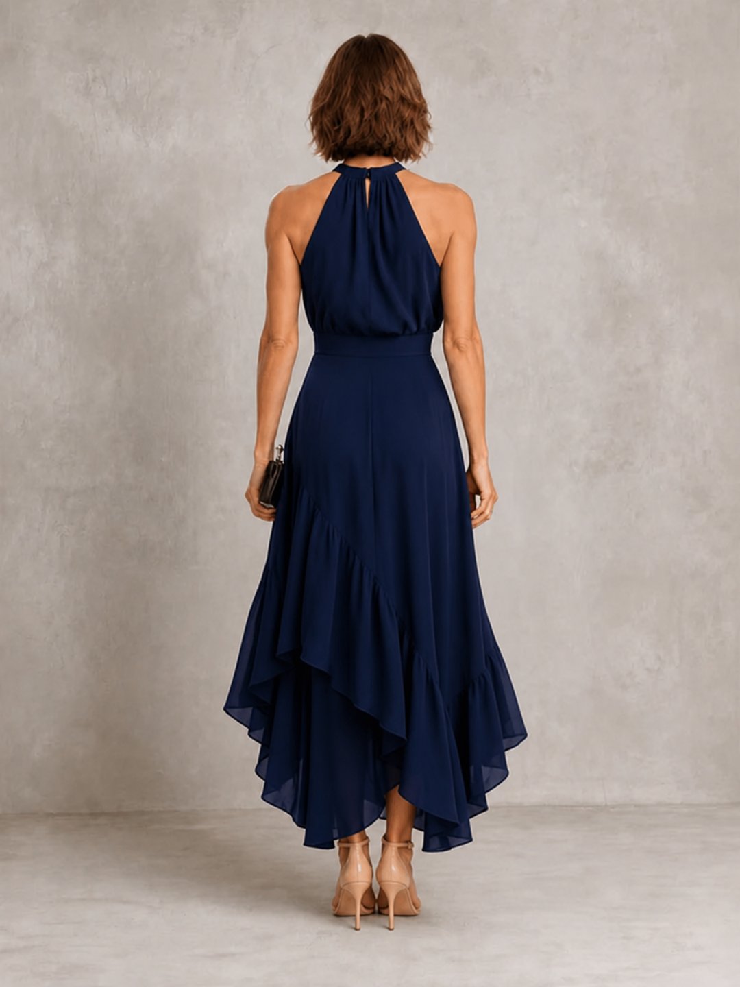 Concetta | Women's Tailored Midi Dress in Navy, White, Grey and Black