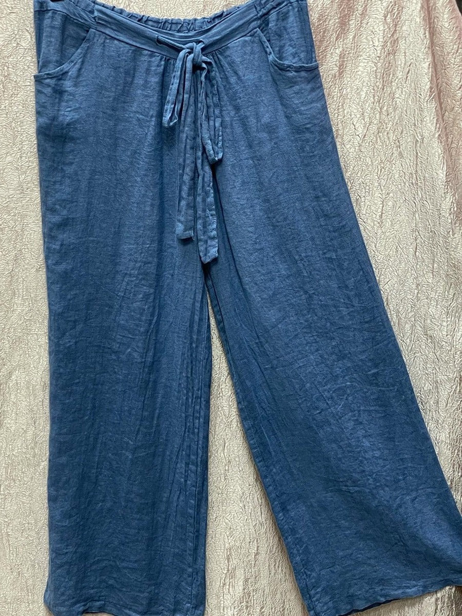 Calla | Linen Matching Set for Women, Printed Top and Pants