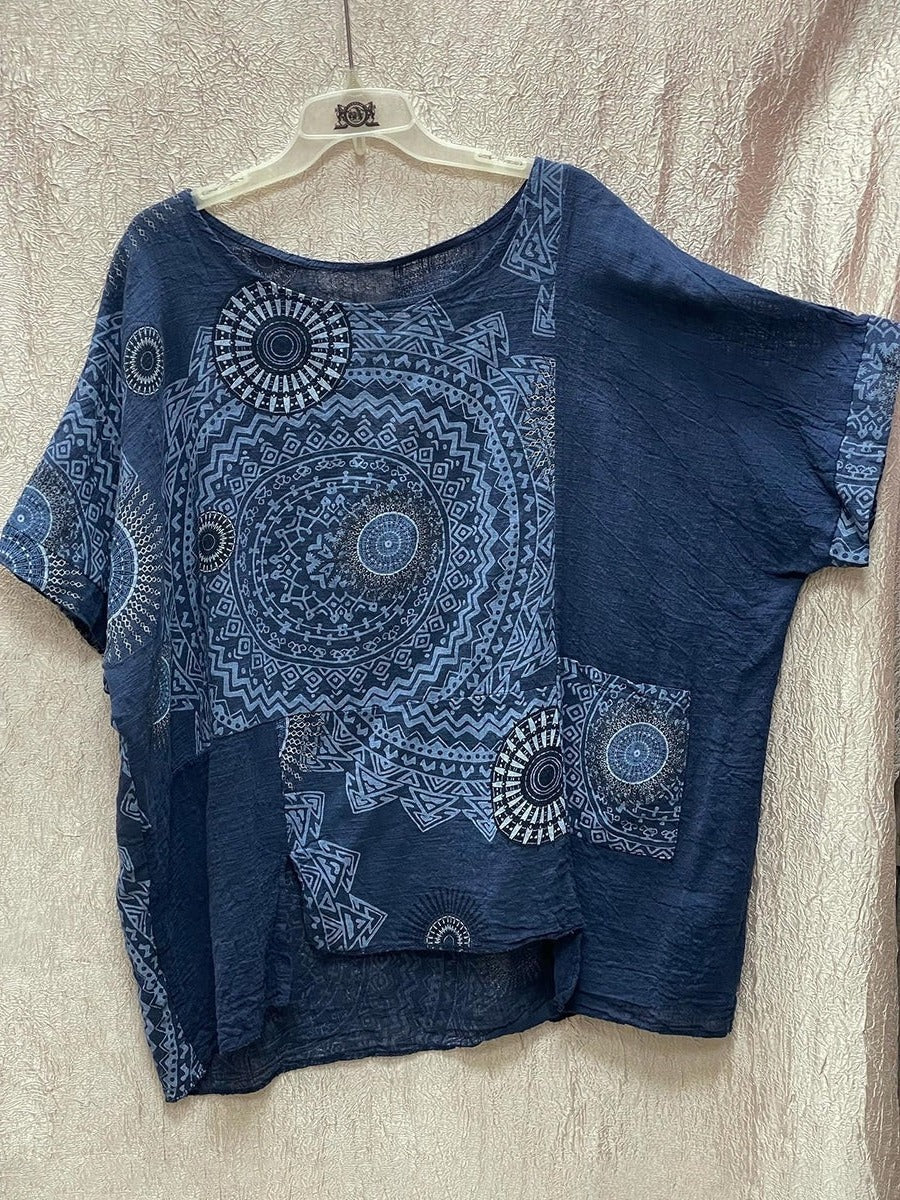 Calla | Linen Matching Set for Women, Printed Top and Pants