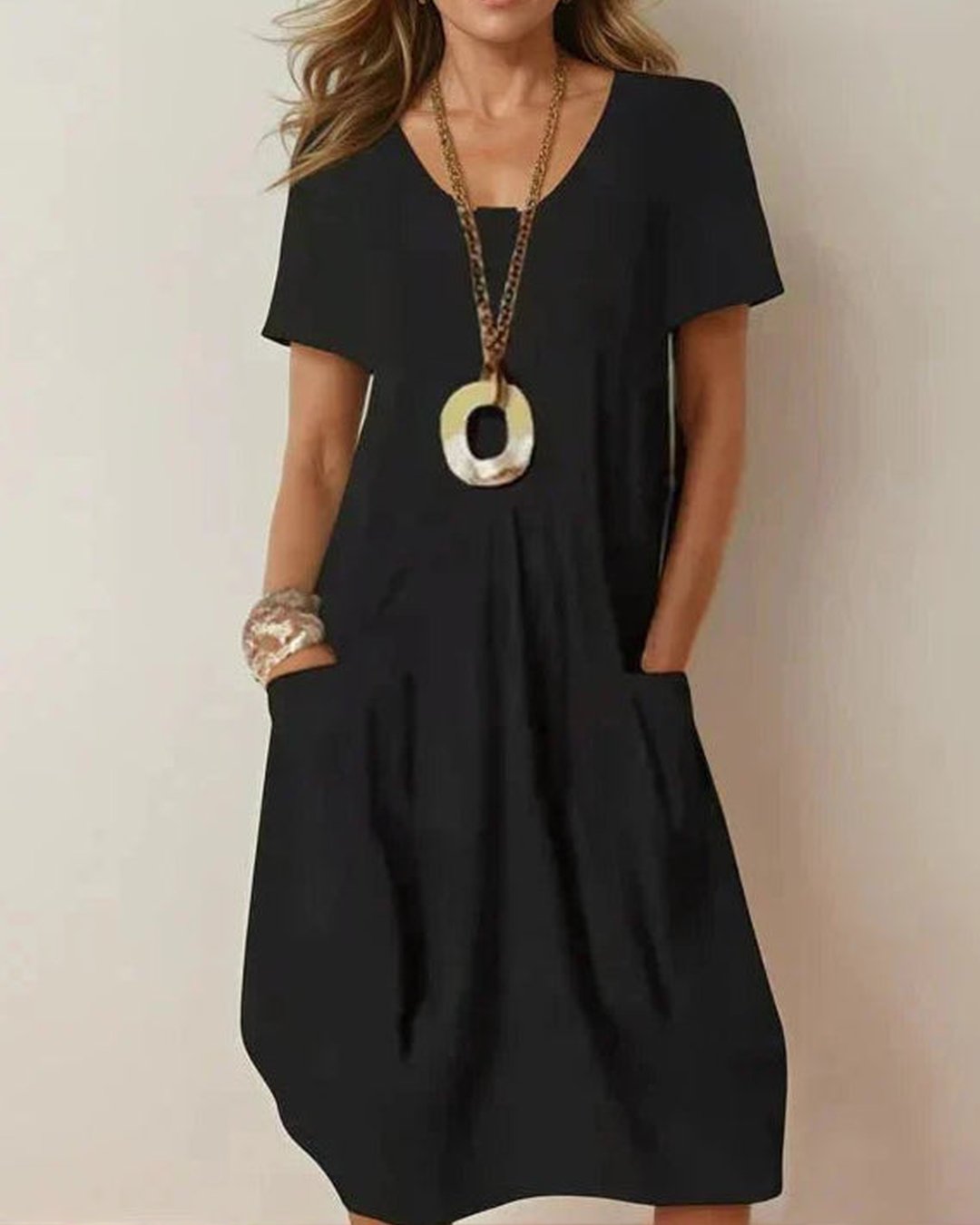 Willa | Women's Black Flowing Everyday Dress in 4 Colours