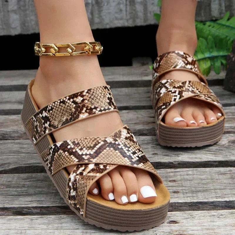 Maelle | Women's Woven Strap Platform Slide Sandals