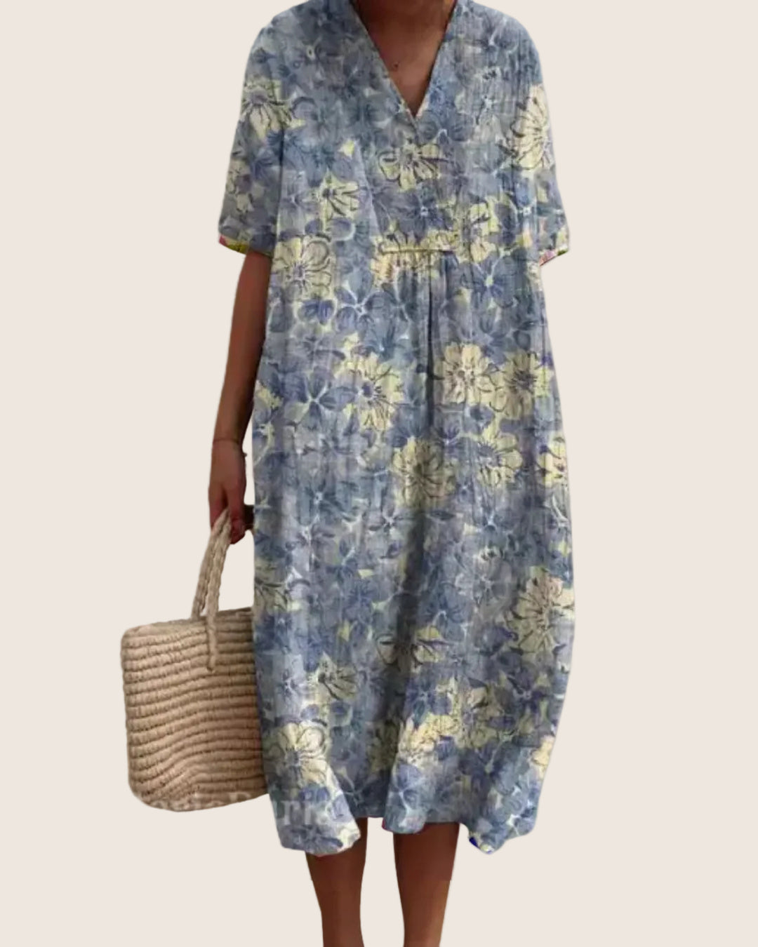 Juliette | Women's Cobalt Everyday Dress with Floral Print Options
