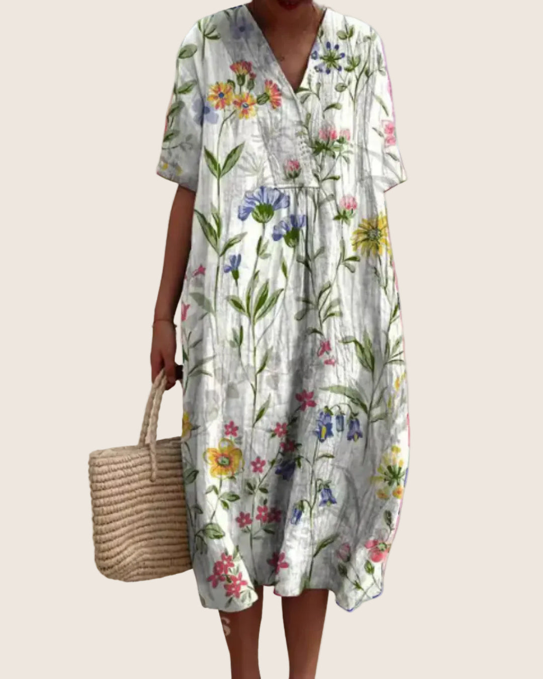 Juliette | Women's Cobalt Everyday Dress with Floral Print Options