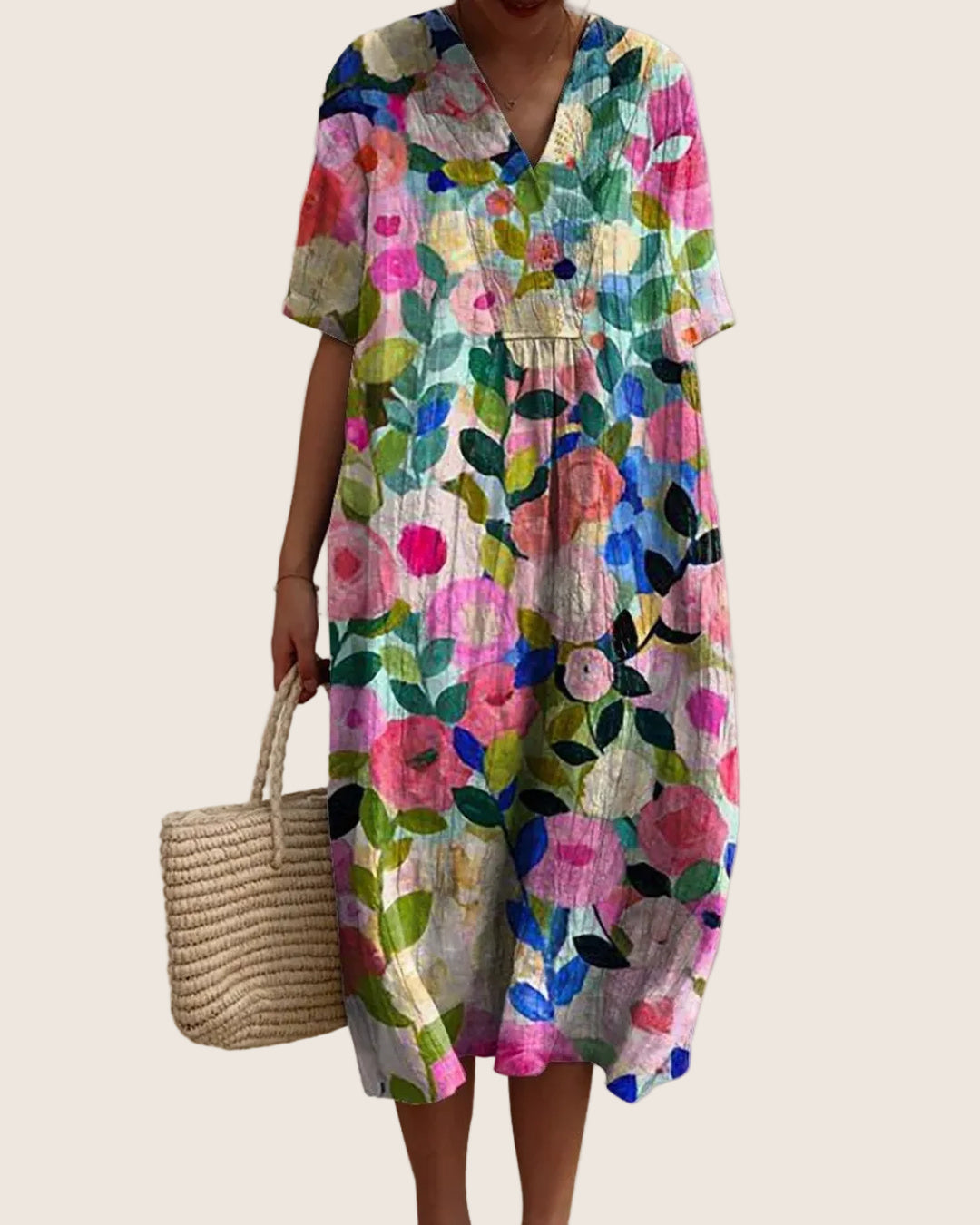Juliette | Women's Cobalt Everyday Dress with Floral Print Options