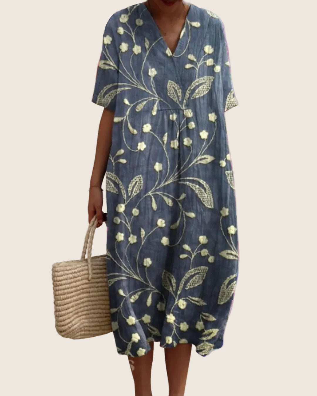 Juliette | Women's Cobalt Everyday Dress with Floral Print Options