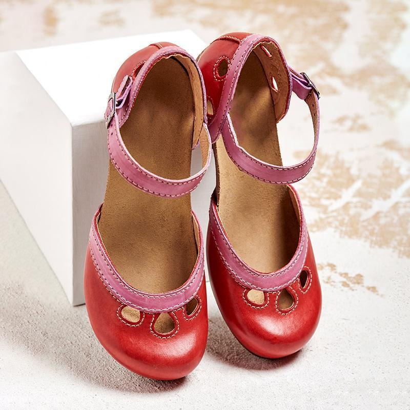 Anna | Women's Vintage Colour-Block Mary Jane Sandals