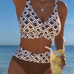Anouk | Women's Checkered High Waist Bikini Set
