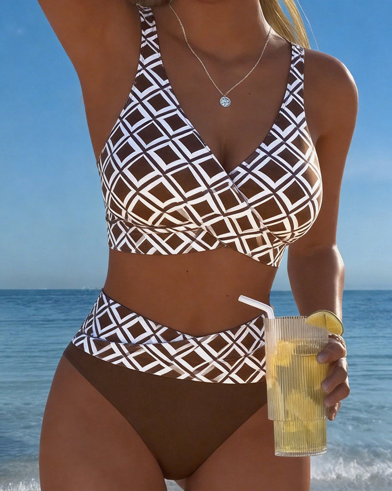 Anouk | Women's Checkered High Waist Bikini Set