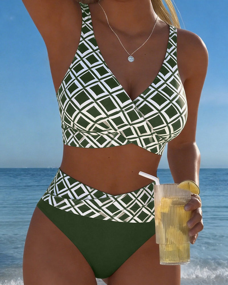 Anouk | Women's Checkered High Waist Bikini Set