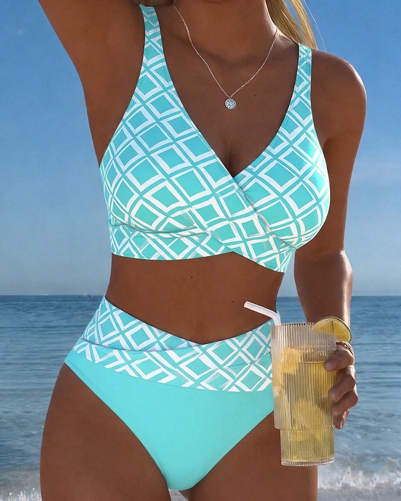 Anouk | Women's Checkered High Waist Bikini Set
