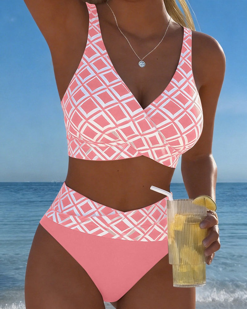 Anouk | Women's Checkered High Waist Bikini Set