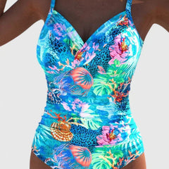 Fantine | Women's Floral High-Cut One-Piece Swimsuit