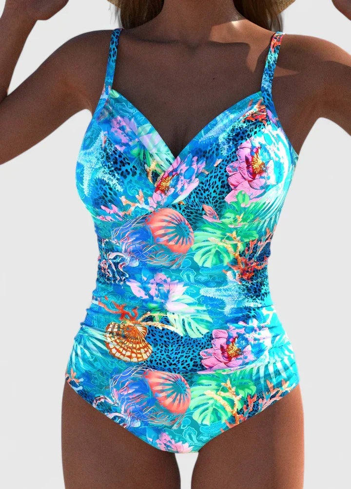 Fantine | Women's Floral High-Cut One-Piece Swimsuit