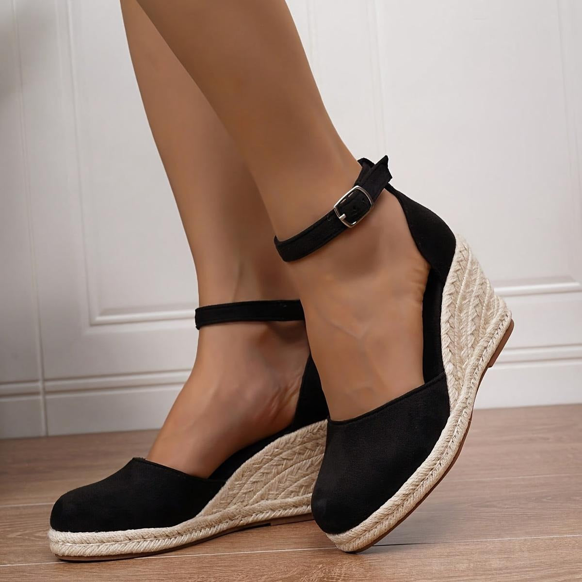 Marielle | Women's Espadrille Wedge Sandals with Ankle Buckle
