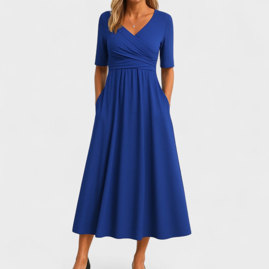 Victoria | Christmas Party Dress, Wrap V-Neck Maxi