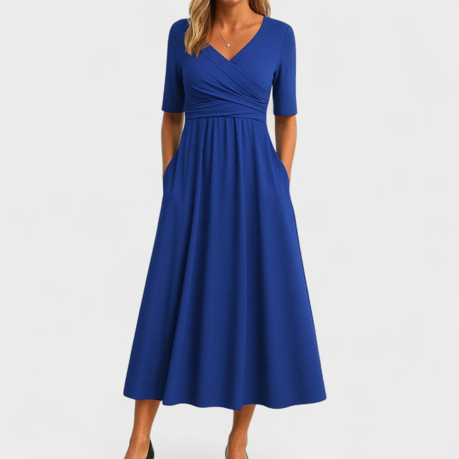 Victoria | Christmas Party Dress, Wrap V-Neck Maxi