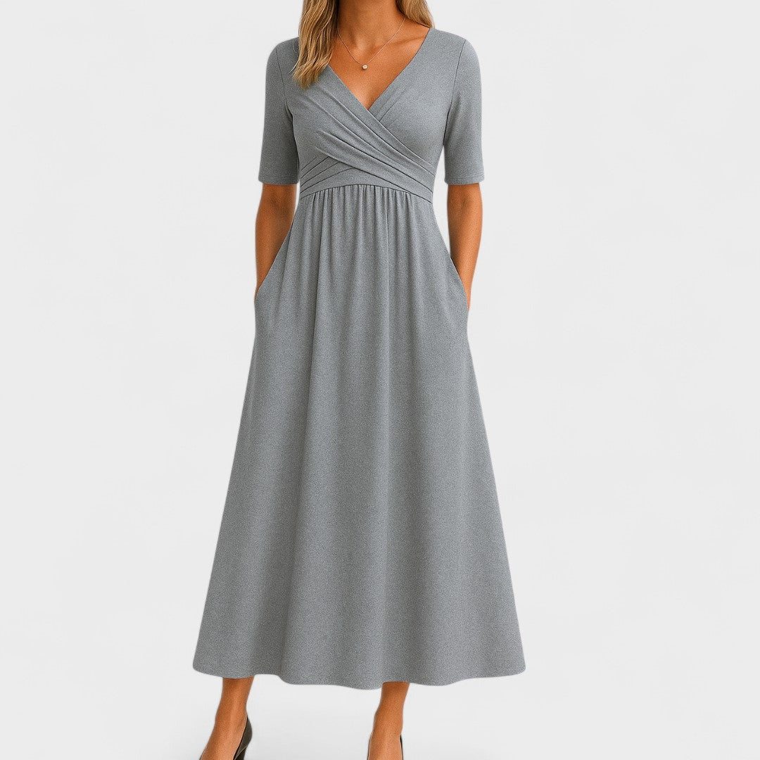 Victoria | Christmas Party Dress, Wrap V-Neck Maxi