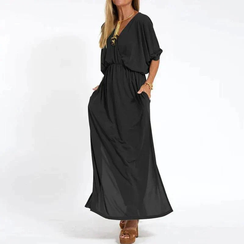 Elina | Christmas Party Dress, Wrap Maxi