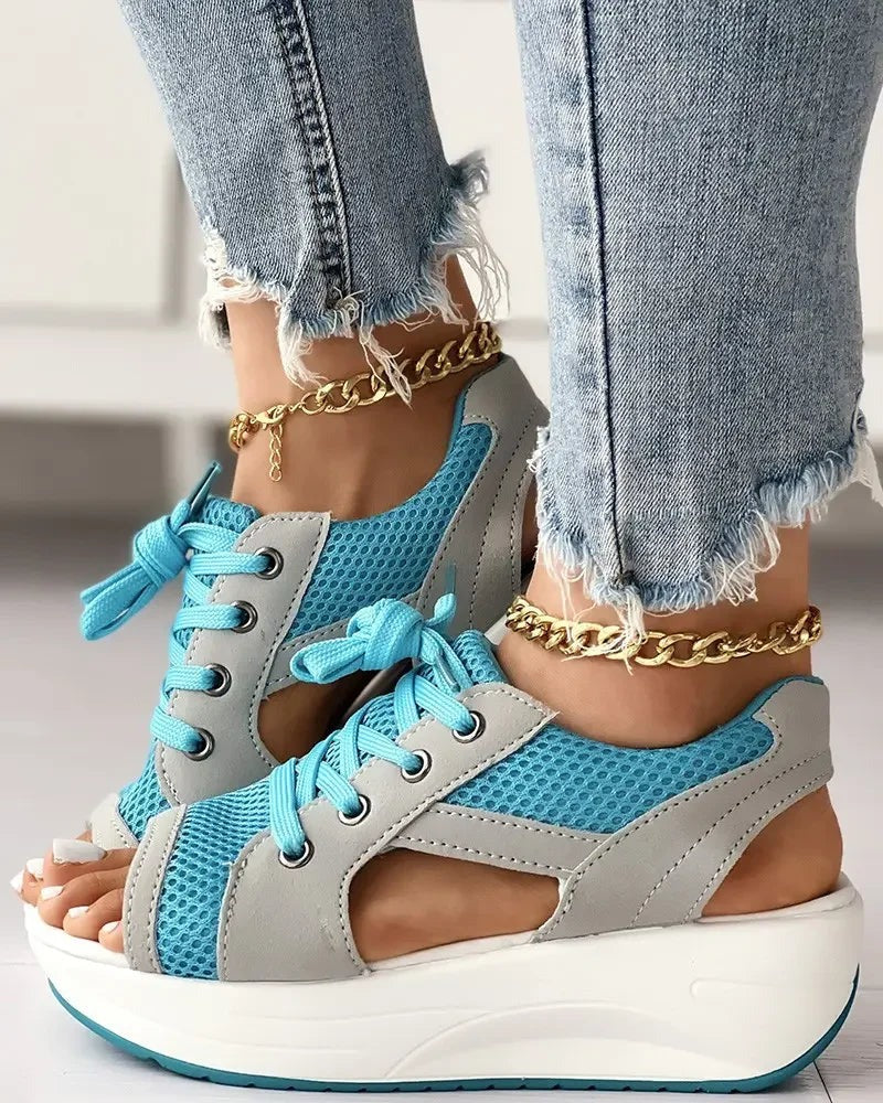 Ema | Women's Knit Mesh Sandals with Suede Panels