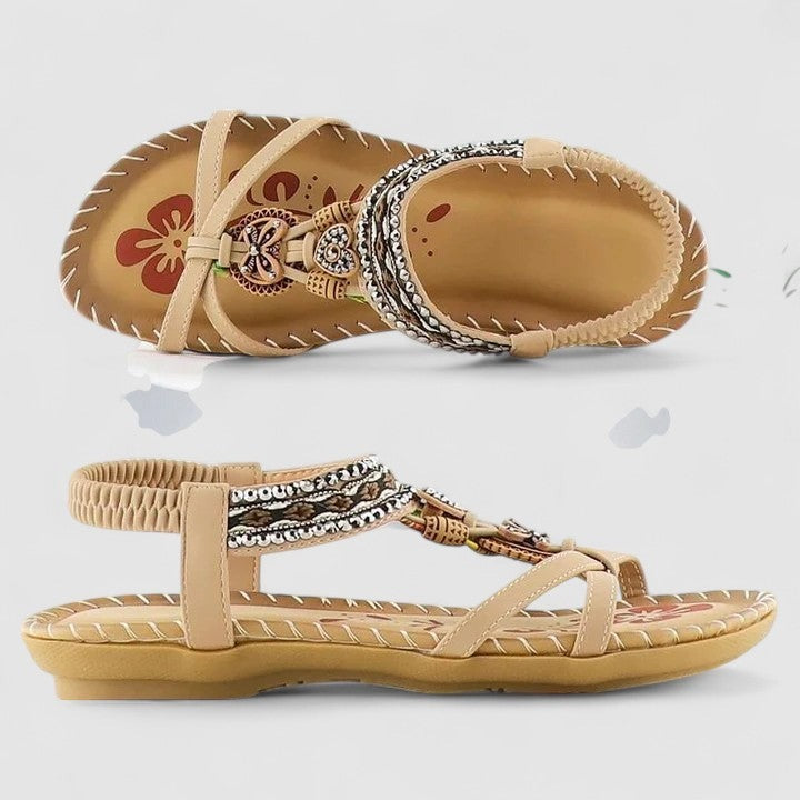 Helen | Women's Flat Sandals with Heel Cap and Wide Toe Box