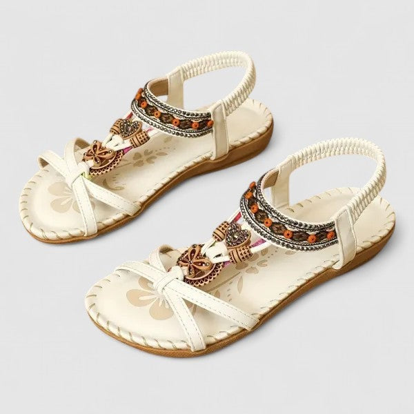 Helen | Women's Flat Sandals with Heel Cap and Wide Toe Box