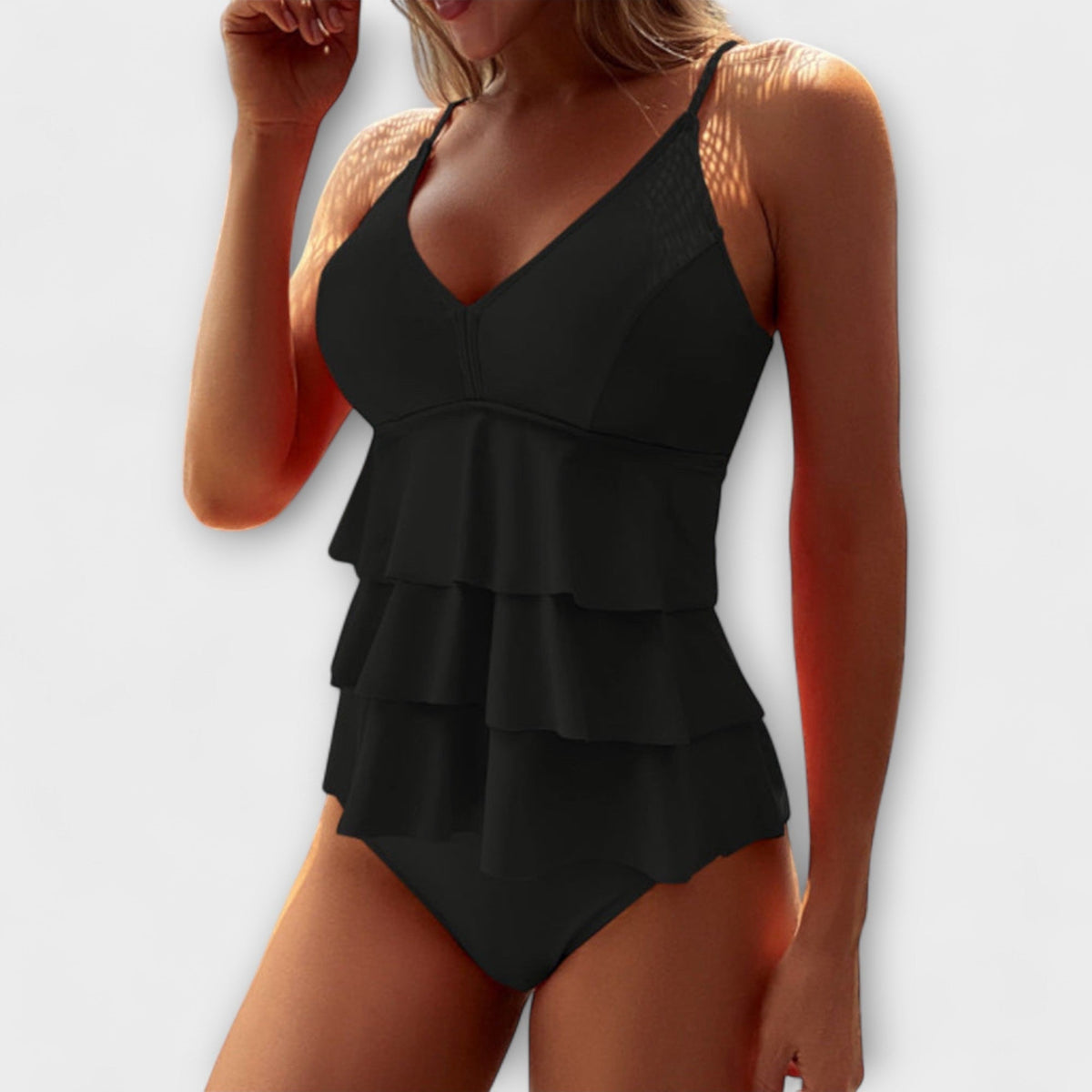 Anne | Women's Ruffle Neckline One-Piece Swimsuit