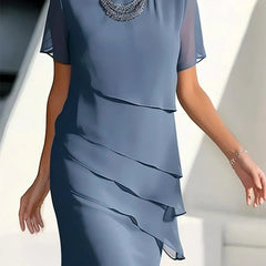 Dora | Christmas Party Dress, Tiered Midi