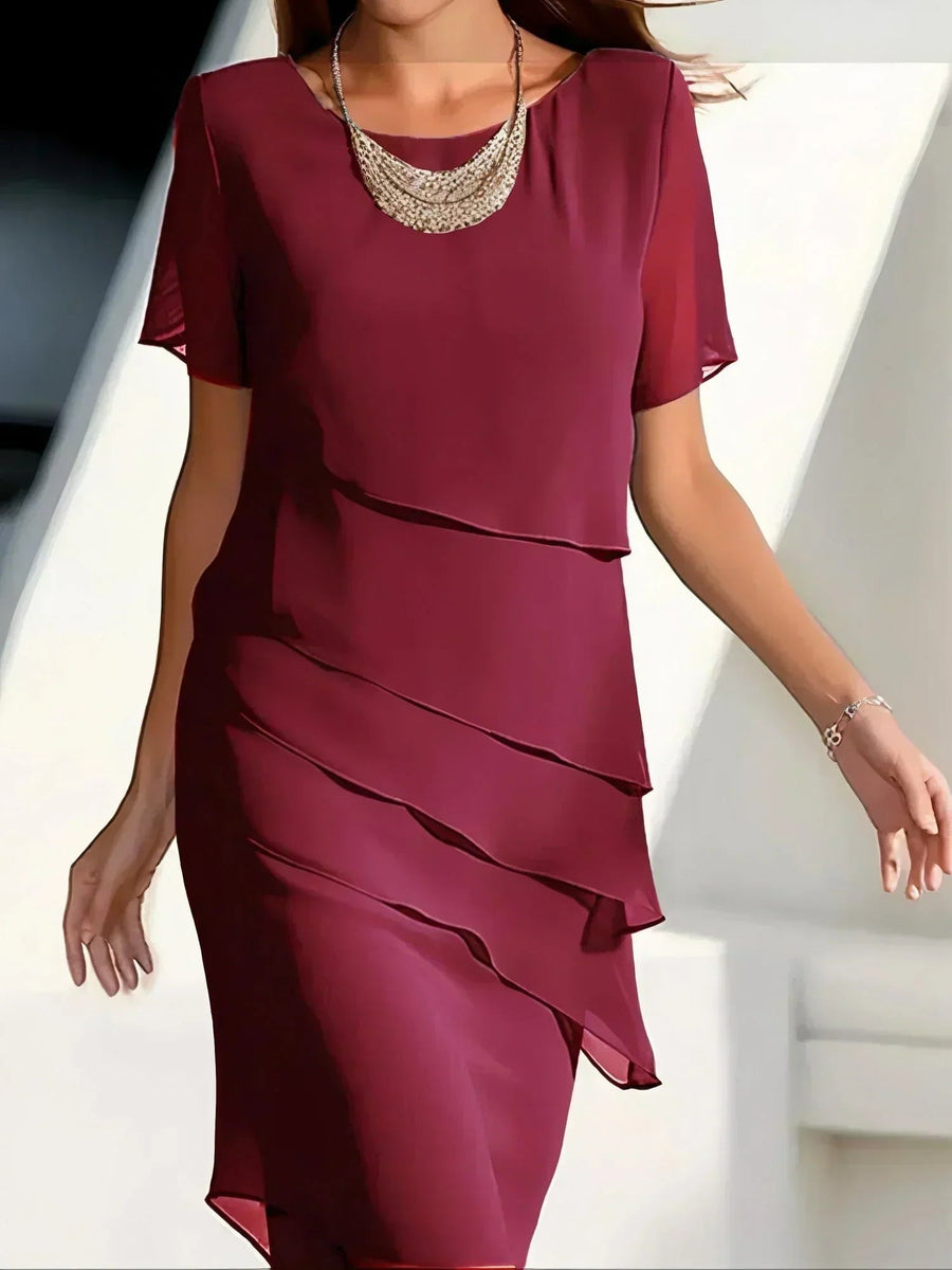 Dora | Christmas Party Dress, Tiered Midi