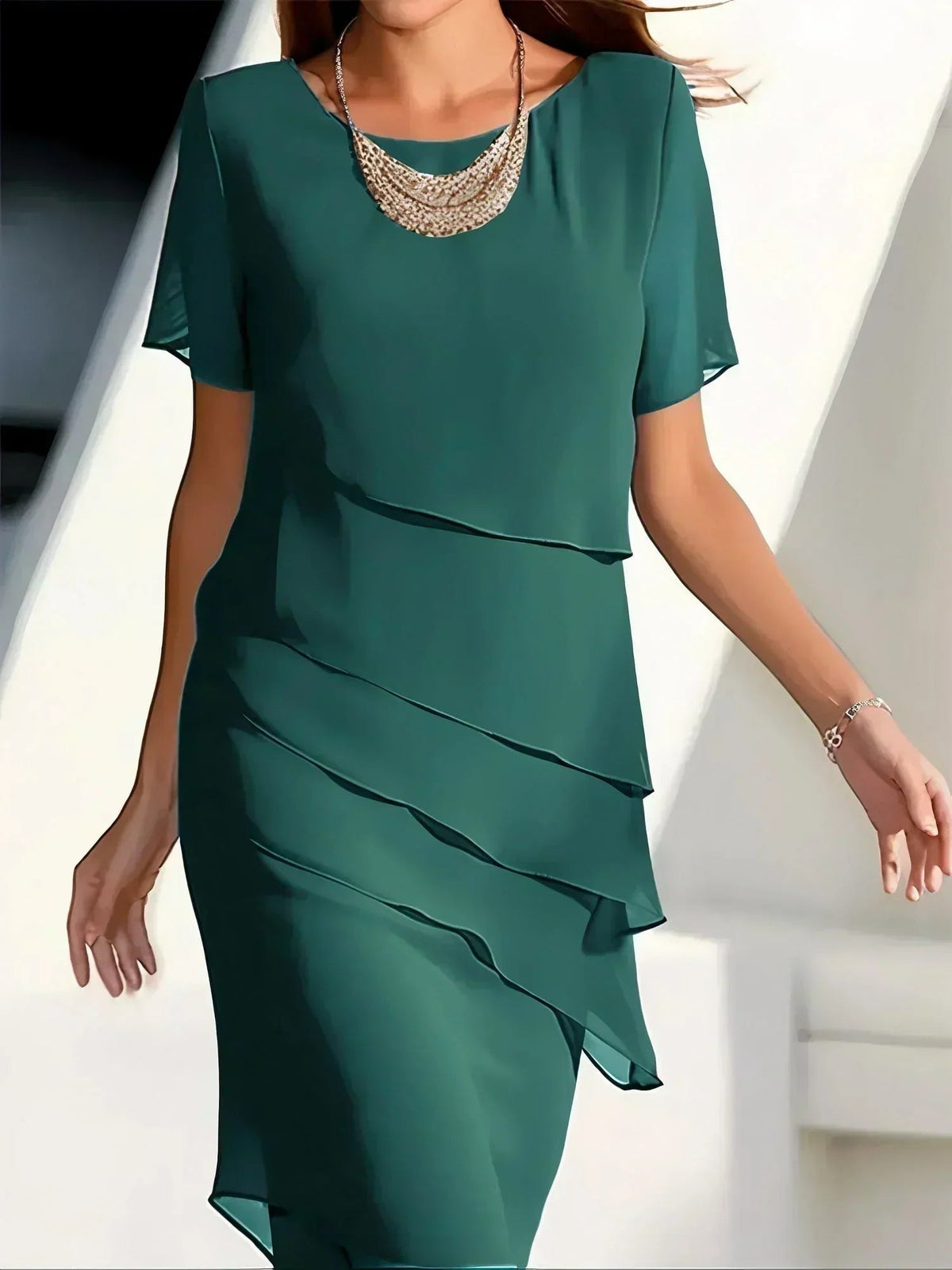 Dora | Christmas Party Dress, Tiered Midi