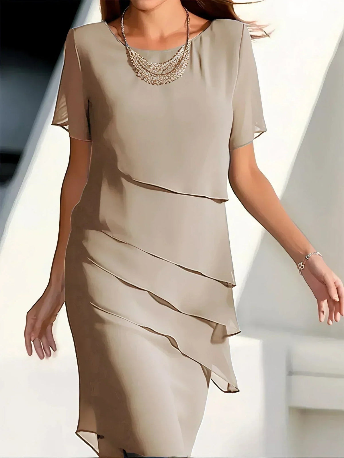 Dora | Christmas Party Dress, Tiered Midi