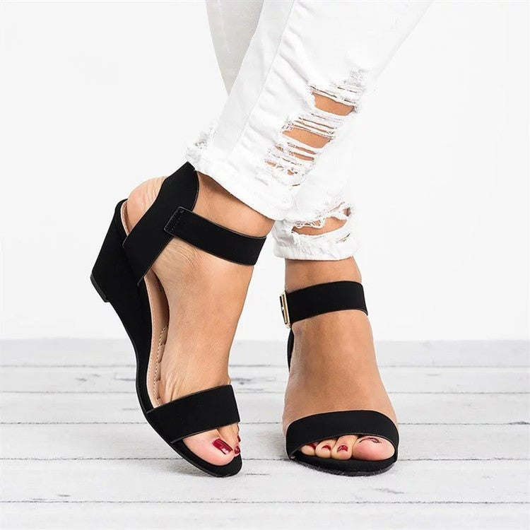 Amara | Women's Open Toe Wedge Sandals with Ankle Strap