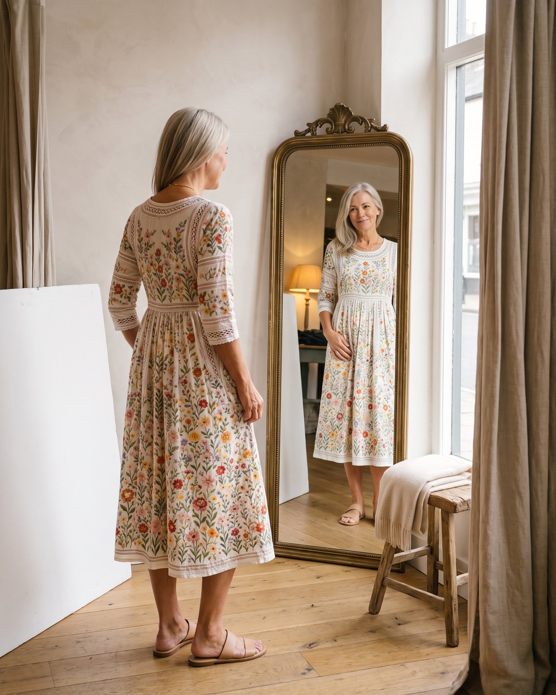 Carolyn | Women's Meadow Bloom Midi Dress